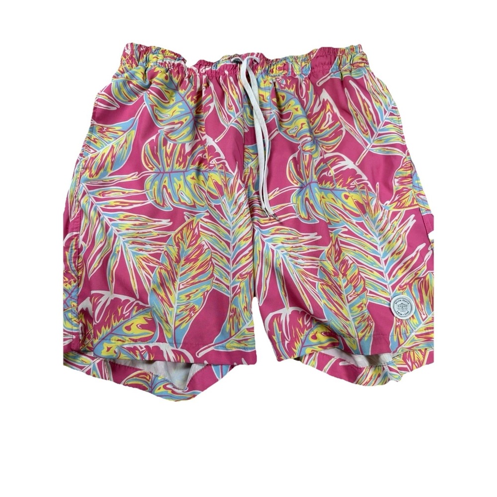 Men's  Brooklyn Cloth  Surf Ave 6 Inch Inseam Pink Tropical Swim Trunks Lined